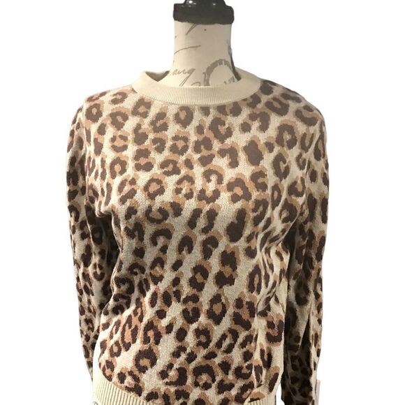 A New Day Leopard Print Cream Brown Women's Small - Picture 10 of 12